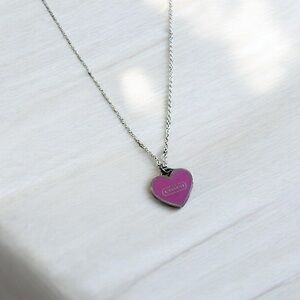 Coach Pink Heart Pendant Necklace